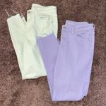 Old Navy  rockstar mid rise pastel green & purple jeans bundle! Photo 0