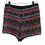 ZARA  Multicolor Knit Beaded Embroidered Zip Back High Waist Shorts Size Small Photo 1