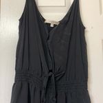 Lavender Brown  SLEEVELESS TIE WAIST SILK ROMPER Photo 3