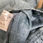 Eskandar Linen Pants Size 3 Blue Pull On Wide Leg Relaxed Elastic Button Cuff Photo 13