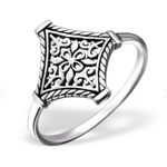 Boutique NEW 14k White Gold Plated Cut Out Filigree Hollow Flower Ring,‎ Size 7 Photo 0
