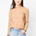 Vince Contrast Tip Wool Alpaca Mock Neck Sweater Contrast Trim Camel Large Photo 0