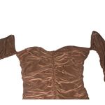 Sabora Brown Bodycon Dress with Bell Sleeves and Sweetheart Neckline Size M Photo 2