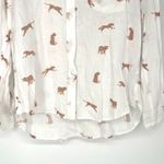 Rails Charli Shirt Women White Playful Cheetahs Print Linen Blend Button Medium Photo 8