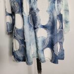 Leo & Nicole Mixed Media Blue 3/4 Sleeve Geo Pattern Top Photo 2