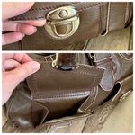 Marc Jacobs  Cognac Leather Venetia Satchel Bag, Silver Hardware & Red Stitching Photo 12