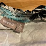 Chico's Black and Blue Floral ruffle jacket Photo 1