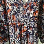 Maeve ANTHROPOLOGIE  Cathy Pleated Blue Jungle Top Medium Photo 4