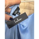 Lulus NWT  Red Carpet Romance Light Blue Satin Square Neck Maxi Dress Size 1X Photo 6