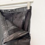 ZARA Faux Leather High Waisted Split Back Hem Pull On Black Pants Size Large Photo 3