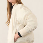 Athleta  Sateen Bomber Jacket in bone cream NEW Photo 0