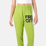 FreeCity Preppy Green Sweatpants Bird Logo Cotton French Terry Hopper Green Photo 0
