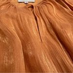 Adelyn Rae NWOT orange smocked eyelet mini dress shimmer metallic Photo 3