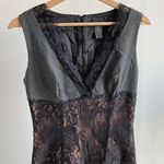 Moda International Gray Lace Trim Midi Dress Photo 2