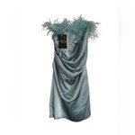 De La Vali Spicy Feather Trim Mini Dress Size 12 Photo 4