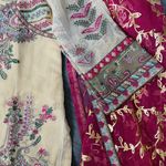 NWT Pakistani Indian Women Designer Heavy Work 3 pc suit Multiple Size L Photo 7