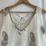 Vijay Singh White Dress With Paisley Print W/ Beading Sequins Light Weight SZ S Photo 8