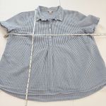 LL Bean Vacationland Seersucker Blue WhiteStriped Popover Shirt LARGE PETITE Size undefined Photo 6