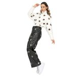 Eterea Julieta & Julieta Vegan Black‎ Leather Embroidered Heart Cutout Pants 36 Black Photo 3