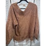 Zenana Outfitters Womens L Sweater Brown Marled V Neck Long Sleeve Knit Pullover Photo 4