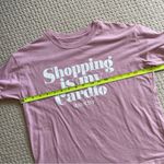 Sex and the City “Shopping is my Cardio” Rose Pink Baby Cropped T Photo 5