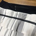 Lululemon  Pace Setter Skirt Spandex Shorts Black White Gray Vertical Stripe 6 Photo 3