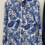 Tommy Bahama  Golf Jacket Women's Small Blue Zip Up Long Sleeve Tropical Leaf Photo 0