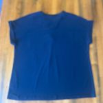 Anne Klein  Top 1X Navy Blue Casual Blouse Gold Button Short sleeve Shirt Photo 6