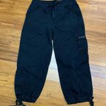 CLIO Cargo Pants Womens Size 10 Black Drawstring Waist Y2K Pockets‎ Cotton Blend Photo 0