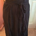 Blue Life Tie Double Front Slit Skirt Black Photo 2