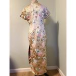 YISIFUSHI Gold Floral Mandarin Collar Cheongsam Maxi Dress L party costume Y2K Size L Photo 2