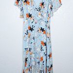 Parker Revolve Clear Moondance Blue Floral 100% Silk Midi Dress Size Medium Photo 1