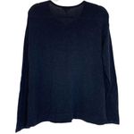 J.Jill Deep Navy Blue Sweater Blouse w/ Tie Neck Photo 4