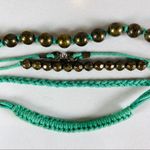Aerie Green Braided Multistrand Bronze Beaded Bracelet Photo 4