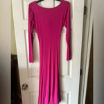 Old Navy Pink Cut Out Maxi Dress with Sleeves Photo 1