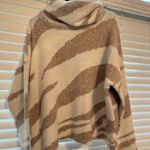 Debut White and Brown Turtle Neck Sweater  Photo 0