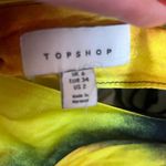 High Neck Mini Dress, Black And Yellow Satin Photo 0