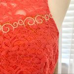 Lush Clothing 3/$15 Lush Sweetheart Lace Beaded Crop Top in Coral Photo 4