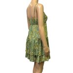 Japna  Paisley Floral Yellow Green Blue Sleeveless Spaghetti Strap Lined Dress S Photo 4