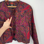 Vintage H. Stockton Atlanta Bohemian Paisley Blazer Size 12 Purple Photo 8