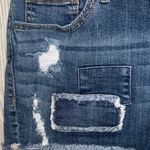 LC Lauren Conrad Distressed Blue Jean Shorts with Floral Accents Photo 3