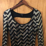 Vintage y2k Black gold sequin Party Glam Mob Wife Mini Dress New Year’s eve Size M Photo 4