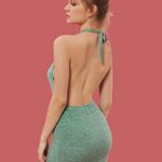 Romwe Solid Halter Bodycon Dress Photo 4