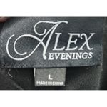 Alex Evenings Womens Blouse Size L Black Floral Bell Sleeve Sheer Top Photo 3