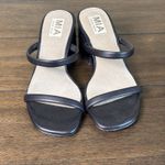 MIA  Isabeli Shoes Womens Size 6M Black Block Heel Slip On Leather Sandals Dressy Photo 1