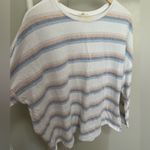 easel White Blue Orange Striped Oversized Longsleeve Cotton Shirt size medium Photo 2