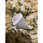 Maeve Anthropologie Rabbit Print Button Up Shirt Blouse Mustard Yellow Green 4 Photo 5