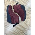 Fly London  Yebi Suede Bootie Burgundy EU 38 US 7 - 7.5 Tie-Back Wedge Ankle Boot Photo 9