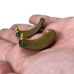 Vintage Unsigned Gold Tone Silver Tone Post Earrings Classic Retro Modernist Photo 4