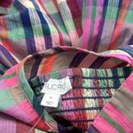 Anthropologie NWT Pilcro  Multicolor pink combo plaid babydoll mini dress size S Photo 2